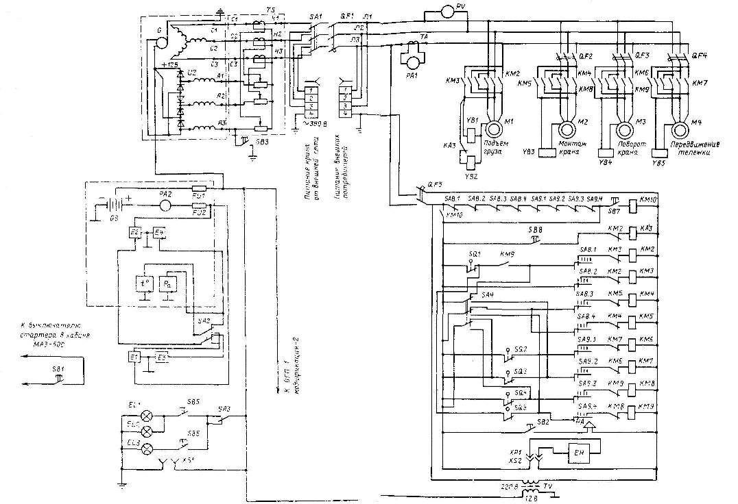 Автокрана смк 101 схема электрическая